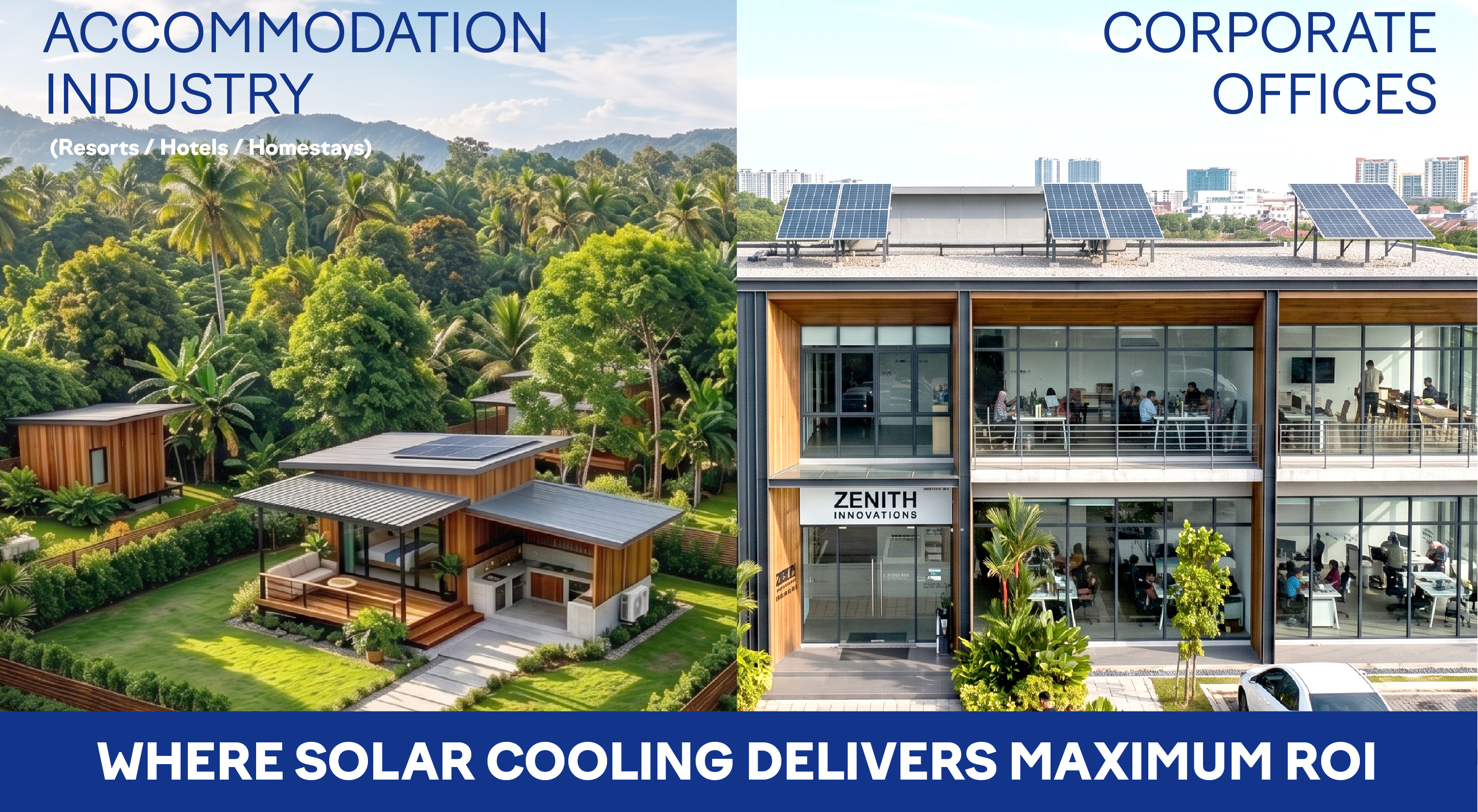 Accommodation Industry and Corporate Offices — Where solar cooling delivers maximum ROI